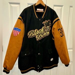 Boston Black Bees 1909 varsity baseball jacket 6XL